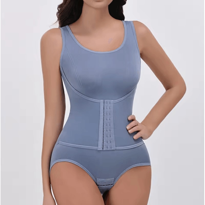 Womens Zipper Bodysuit Shapewear Tummy Control Waist Trainer With Slimming Compression 9