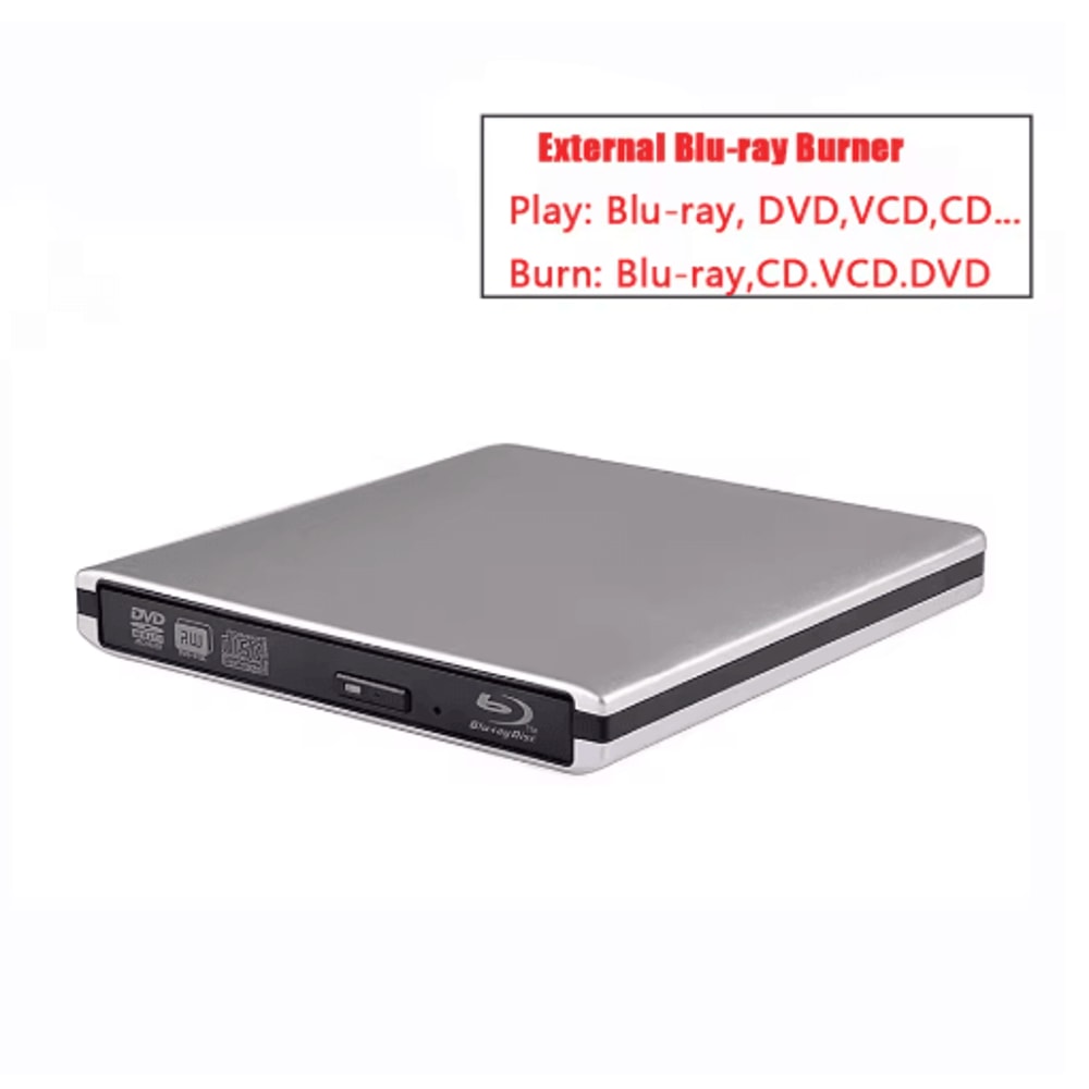 External USB 30 Bluray Drive 3D BDDVD Burner Optical Disc Reader 1