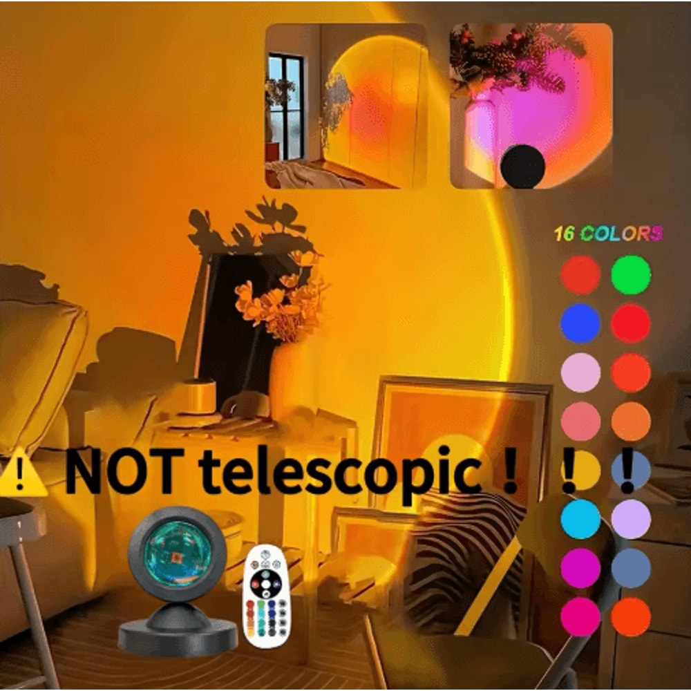 16Color Sunset Projection Lamp With Remote Control Builtin Earbuds 5