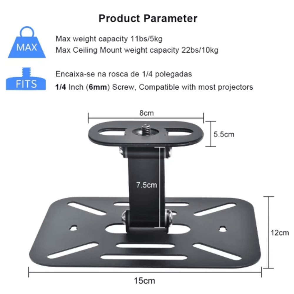 Universal Adjustable Projector Stand Wall Mount Bracket For Home And Office 2
