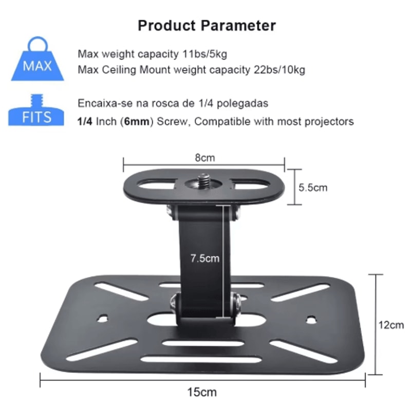 Universal Adjustable Projector Stand Wall Mount Bracket For Home And Office 2