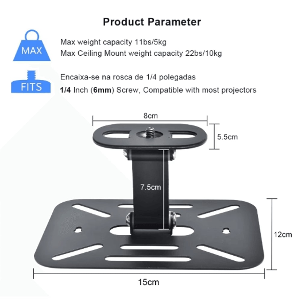 Universal Adjustable Projector Stand Wall Mount Bracket For Home And Office 6