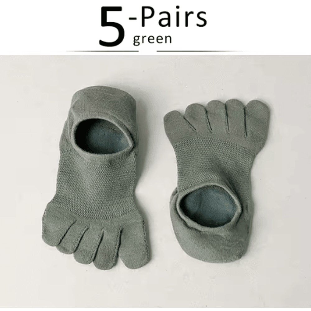 5 Pairs Invisible Toe Socks Breathable Cotton Five Finger NoShow Socks 2