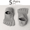 5 Pairs Invisible Toe Socks Breathable Cotton Five Finger NoShow Socks 3