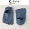 5 Pairs Invisible Toe Socks Breathable Cotton Five Finger NoShow Socks 4