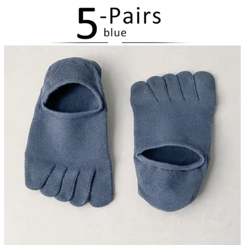 5 Pairs Invisible Toe Socks Breathable Cotton Five Finger NoShow Socks 4