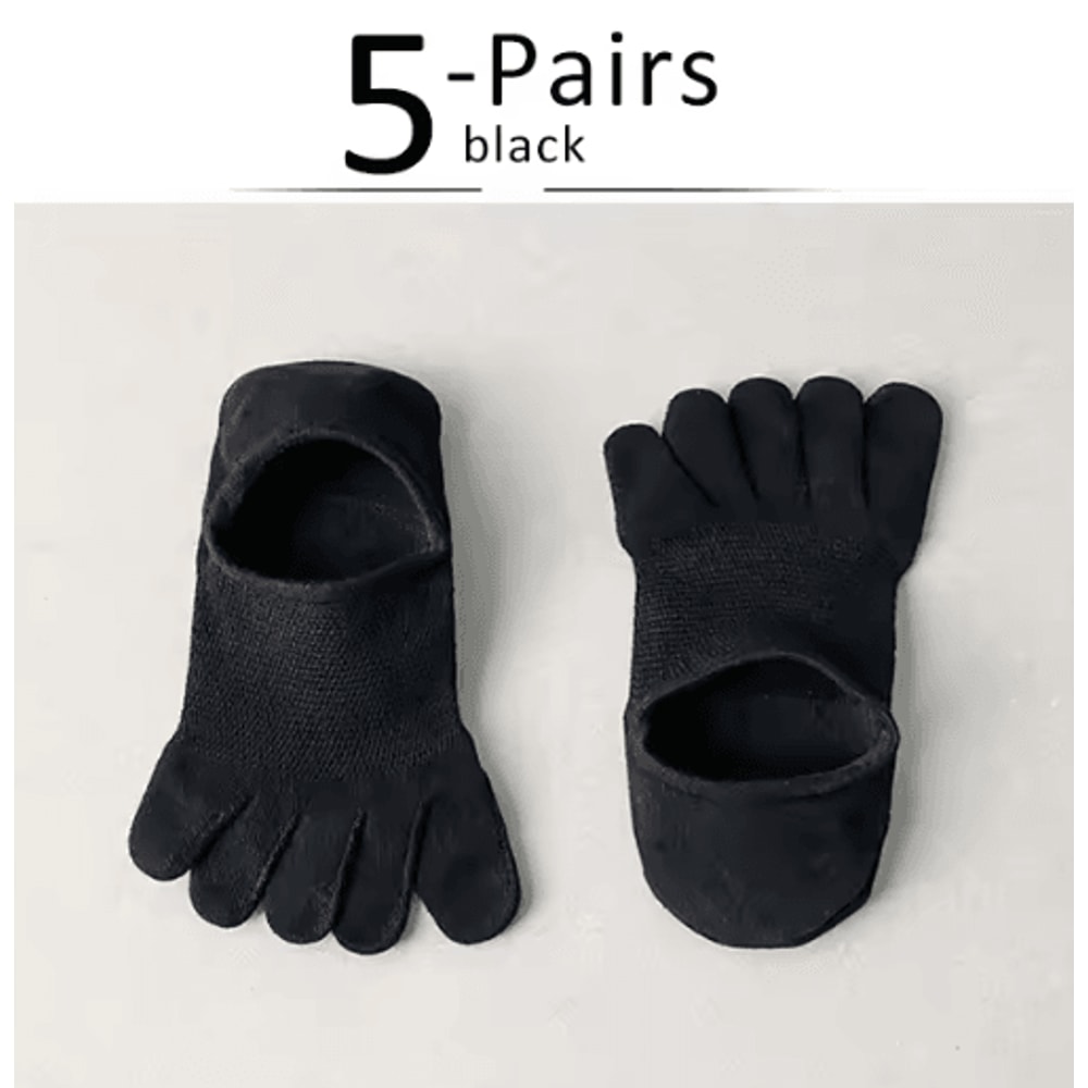 5 Pairs Invisible Toe Socks Breathable Cotton Five Finger NoShow Socks 5