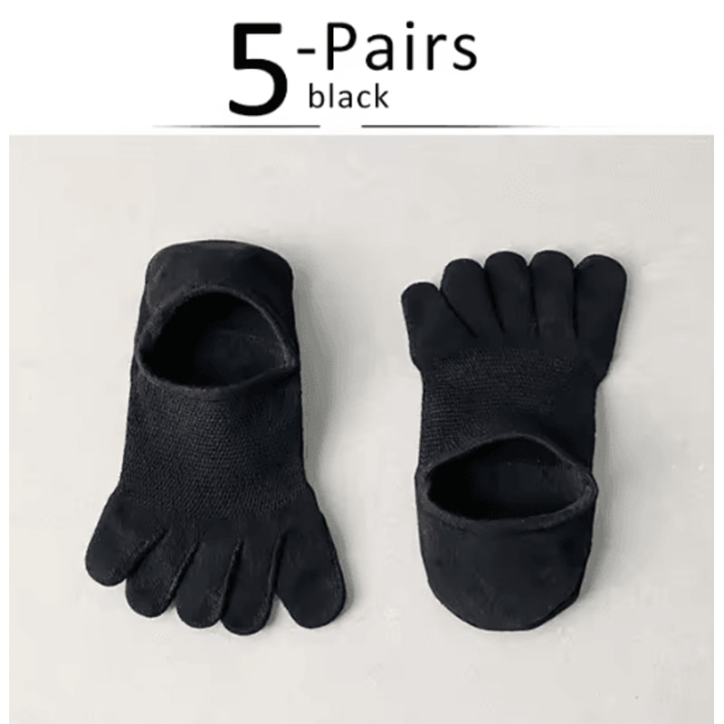 5 Pairs Invisible Toe Socks Breathable Cotton Five Finger NoShow Socks 5