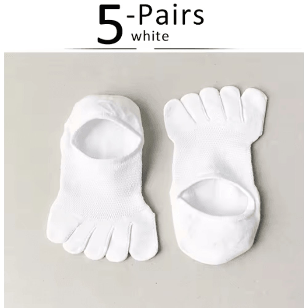 5 Pairs Invisible Toe Socks Breathable Cotton Five Finger NoShow Socks 6