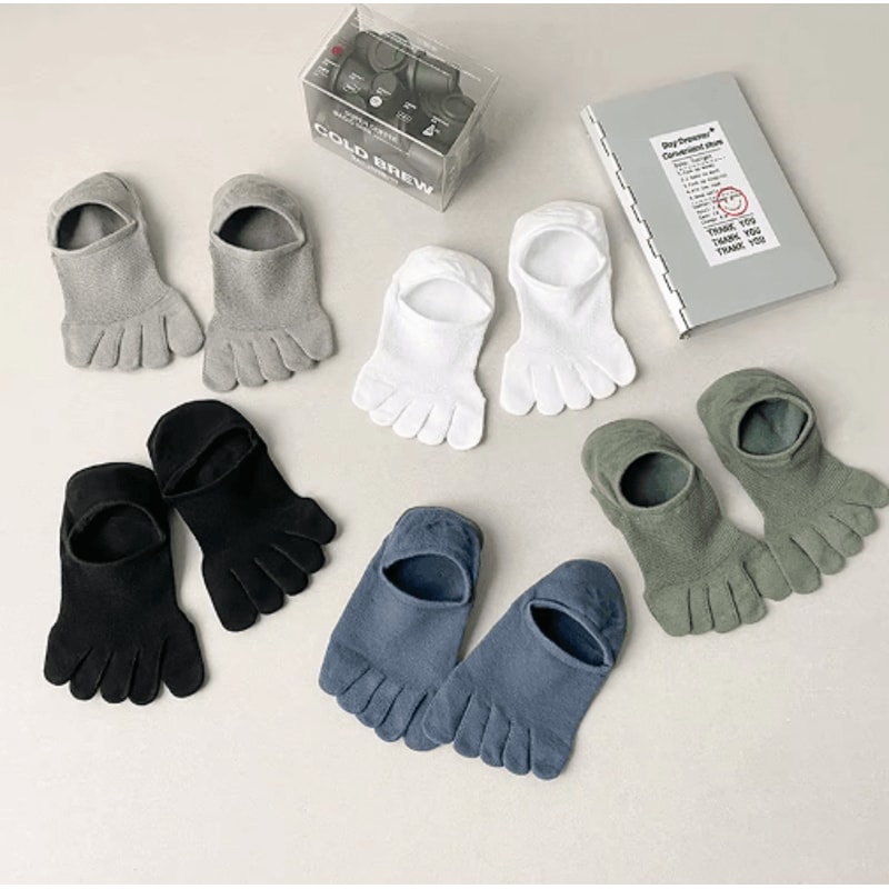 5 Pairs Invisible Toe Socks Breathable Cotton Five Finger NoShow Socks 7