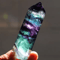 Natural Fluorite Crystal Wand Colorful Striped Healing Quartz Point 47CM 5