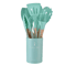 12Piece Silicone Kitchen Utensil Set NonStick Cooking Tools With Wooden Handles 5