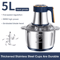 5L Electric Meat Grinder Food Processor Stainless Steel Multifunction Chopper 1