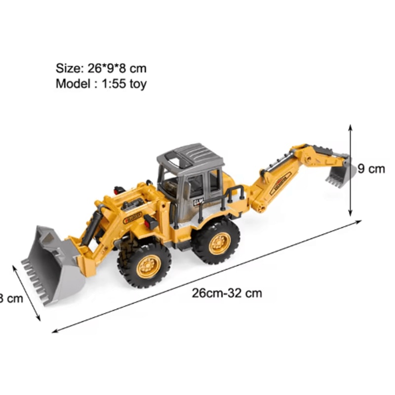 Diecast Construction Vehicle Toy Set Alloy Tractor Excavator Crane Trucks For Kids 9