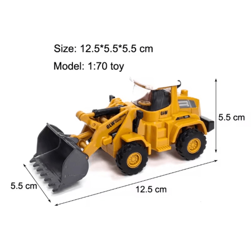 Diecast Construction Vehicle Toy Set Alloy Tractor Excavator Crane Trucks For Kids 0