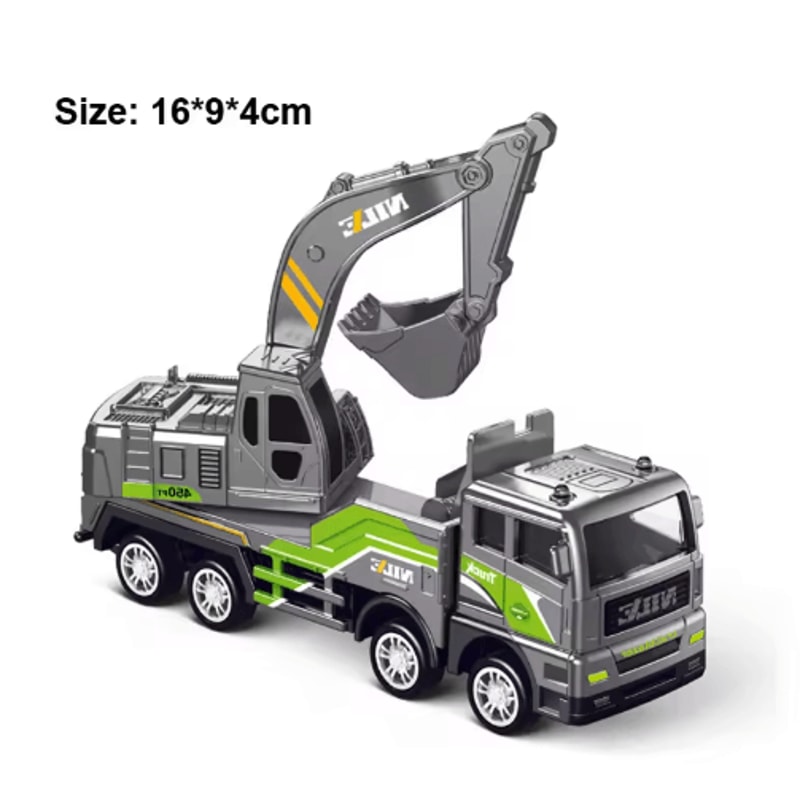 Diecast Construction Vehicle Toy Set Alloy Tractor Excavator Crane Trucks For Kids 10