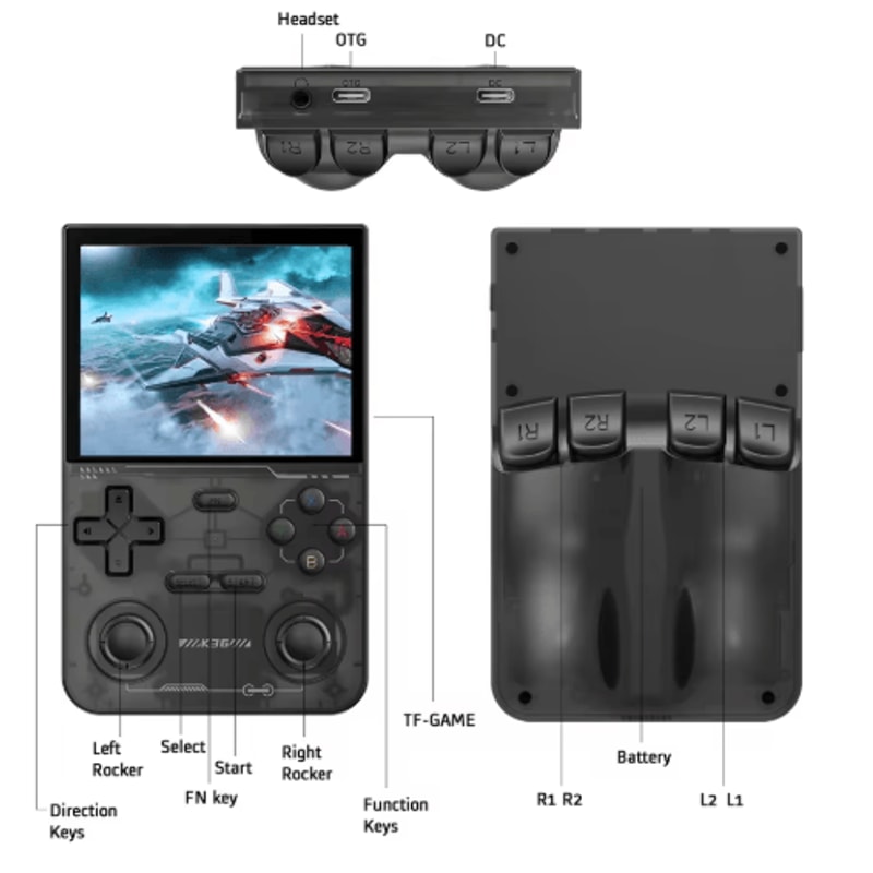 GAMINJA K36 Handheld Game Console 35 IPS Screen With 64GB Classic Games 4