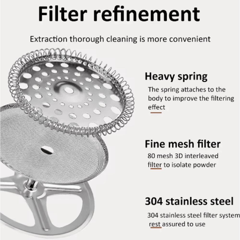 Borosilicate Glass French Press Coffee Maker 3506001000ML Manual Coffee Tea Brewer 6