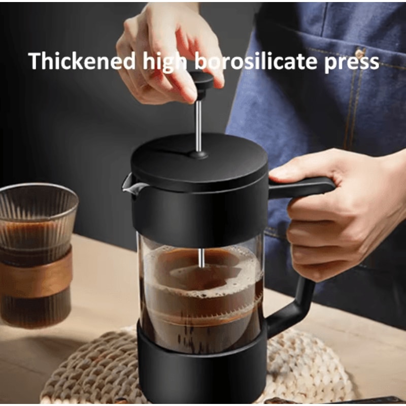 Borosilicate Glass French Press Coffee Maker 3506001000ML Manual Coffee Tea Brewer 8