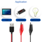 Alligator Clip To USB Cable Copper Test Lead Power Supply Connector TypeA Male 1