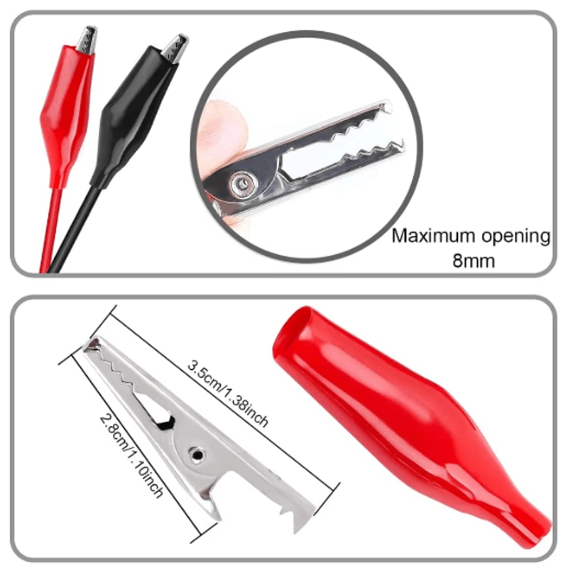 Alligator Clip To USB Cable Copper Test Lead Power Supply Connector TypeA Male 4