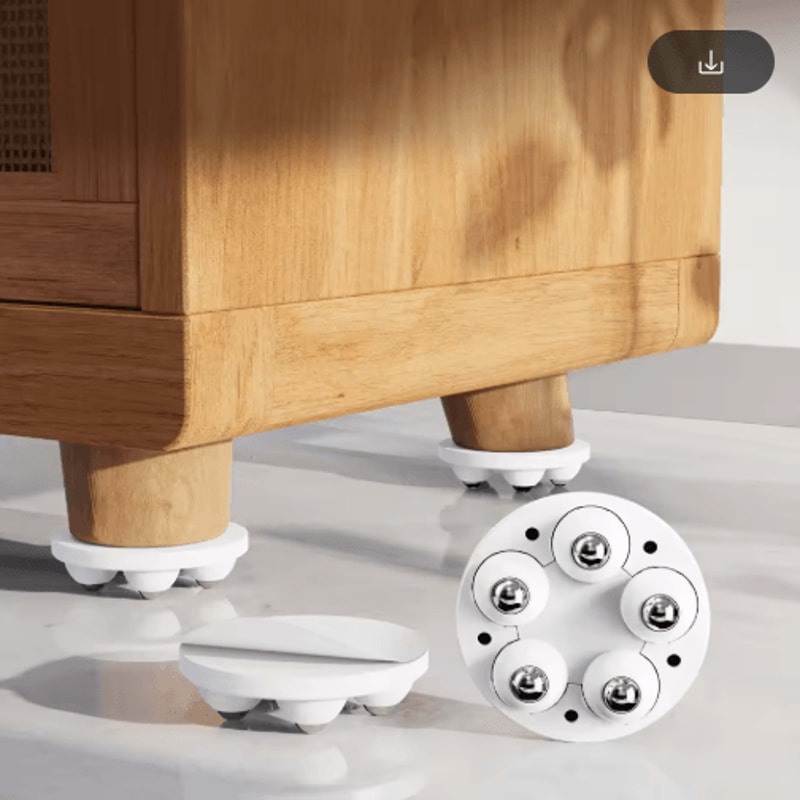 4PCS Adjustable Furniture Riser With Wheels Movable HeavyDuty Appliance Sofa Lifter Pads 1