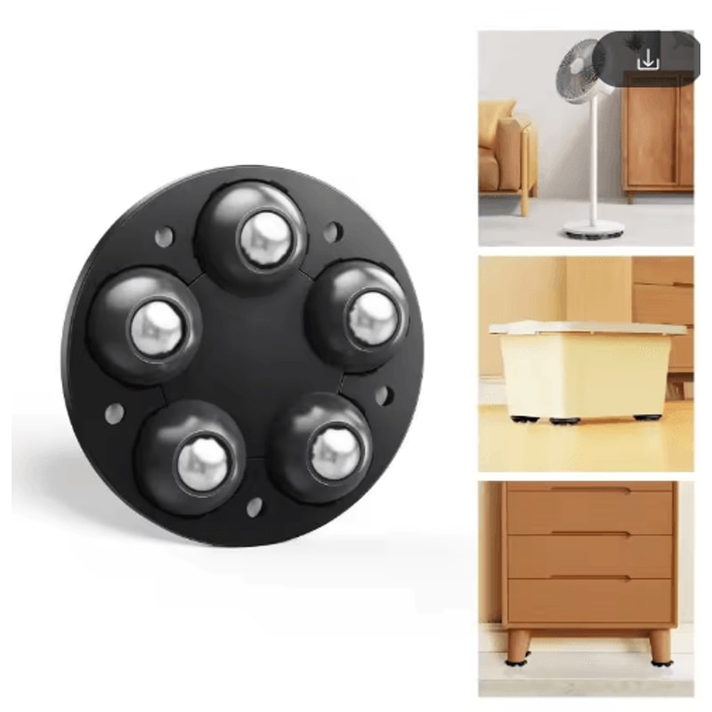 4PCS Adjustable Furniture Riser With Wheels Movable HeavyDuty Appliance Sofa Lifter Pads 2