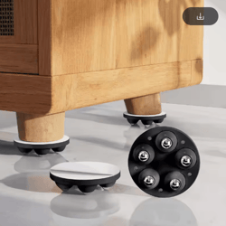 4pcs adjustable furniture riser with wheels – movable heavy-duty appliance & sofa lifter pads