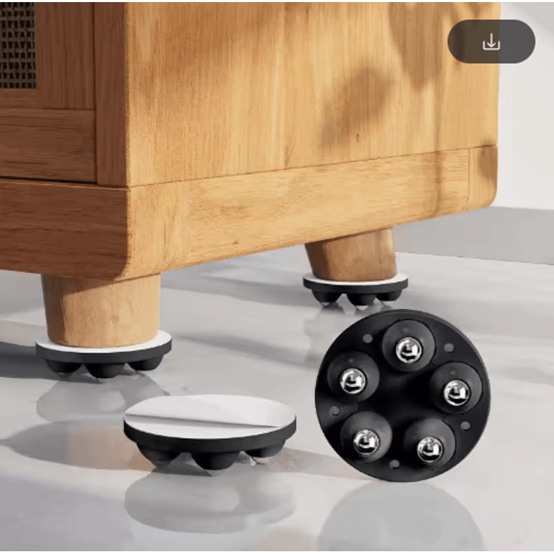 4PCS Adjustable Furniture Riser With Wheels Movable HeavyDuty Appliance Sofa Lifter Pads 0