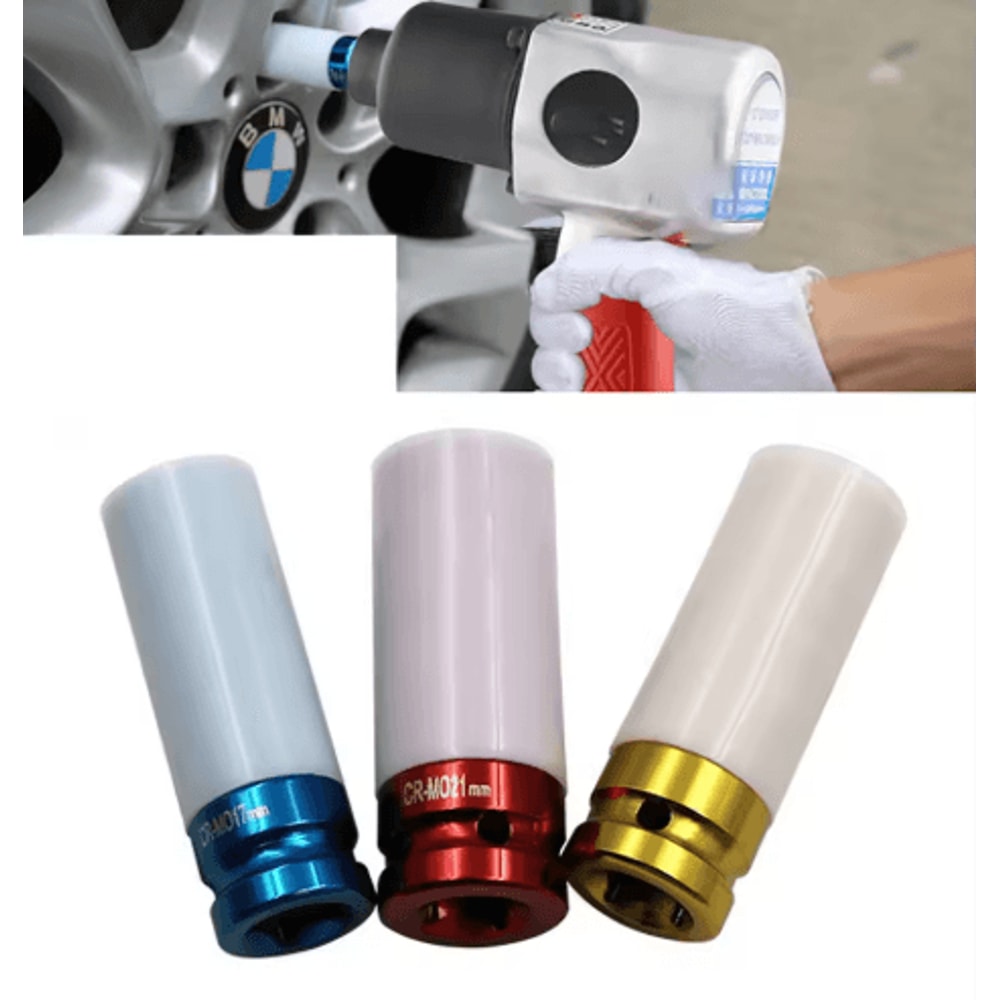 3Piece Lug Nut Socket Set With Wheel Protection Sleeves 171921mm Impact Socket Set 2