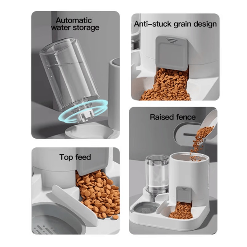 Automatic Cat Water Dispenser Gravity Pet Feeder Spill Proof Large Capacity Design 14