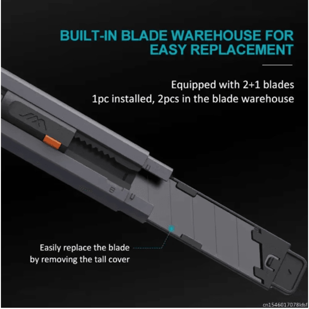 JIMIHOME Compact Carbon Steel Utility Knife With Safety Lock Precision Box Paper Cutter 2