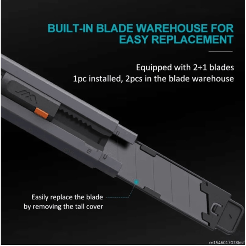 JIMIHOME Compact Carbon Steel Utility Knife With Safety Lock Precision Box Paper Cutter 2