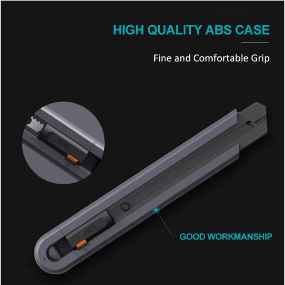 JIMIHOME Compact Carbon Steel Utility Knife With Safety Lock Precision Box Paper Cutter 3