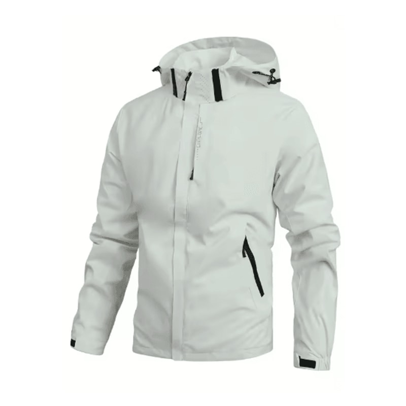 Mens Waterproof Rain Jacket Lightweight Hooded Windproof Outdoor Hiking Raincoat 3