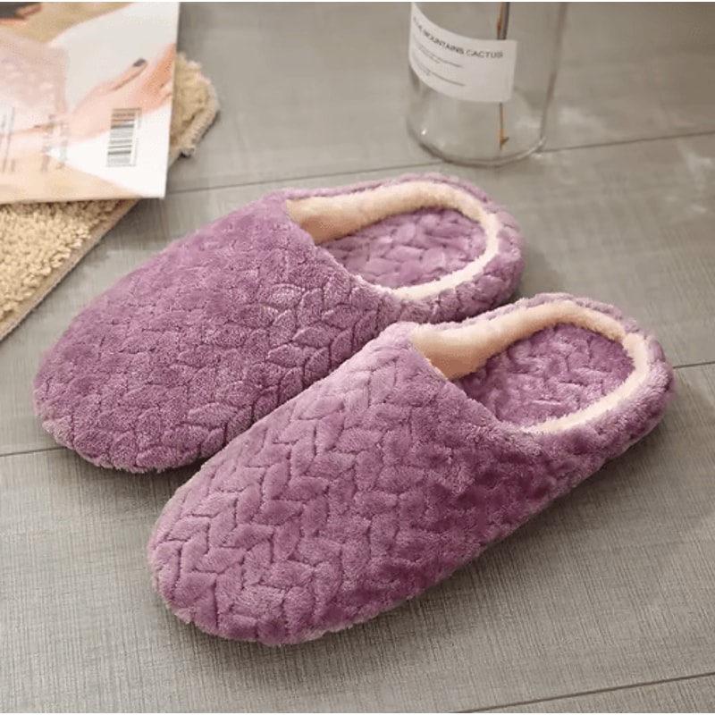 Unisex Fluffy Home Slippers Soft AntiSlip Indoor Slides For Cozy Winter Comfort 1