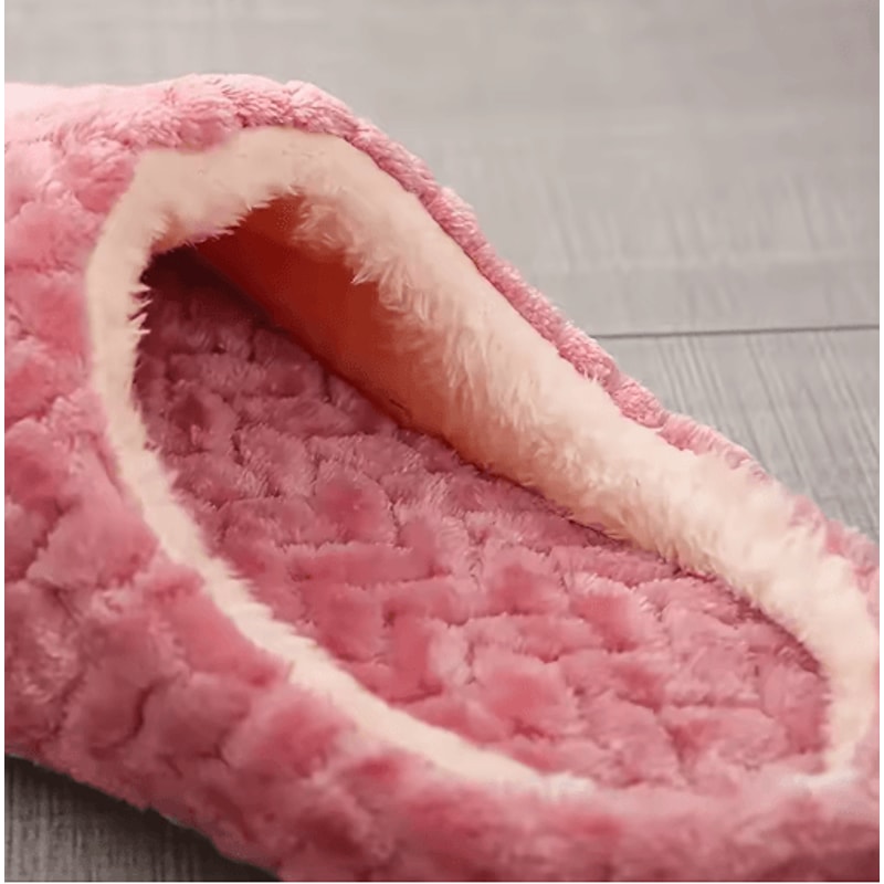 Unisex Fluffy Home Slippers Soft AntiSlip Indoor Slides For Cozy Winter Comfort 6