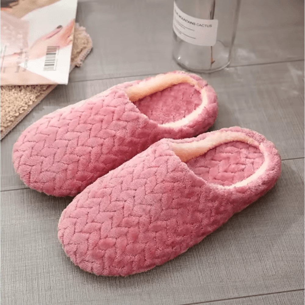 Unisex Fluffy Home Slippers Soft AntiSlip Indoor Slides For Cozy Winter Comfort 8