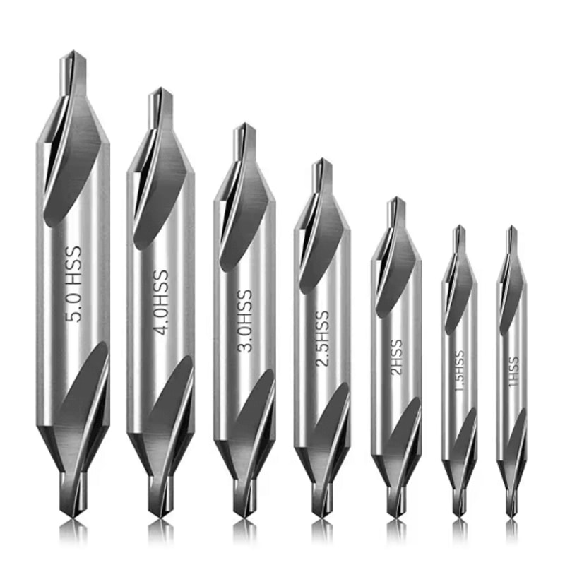 7PCS HSS Center Drill Bits Set 60 Precision Metal Drilling Lathe Drill Bit Set 1