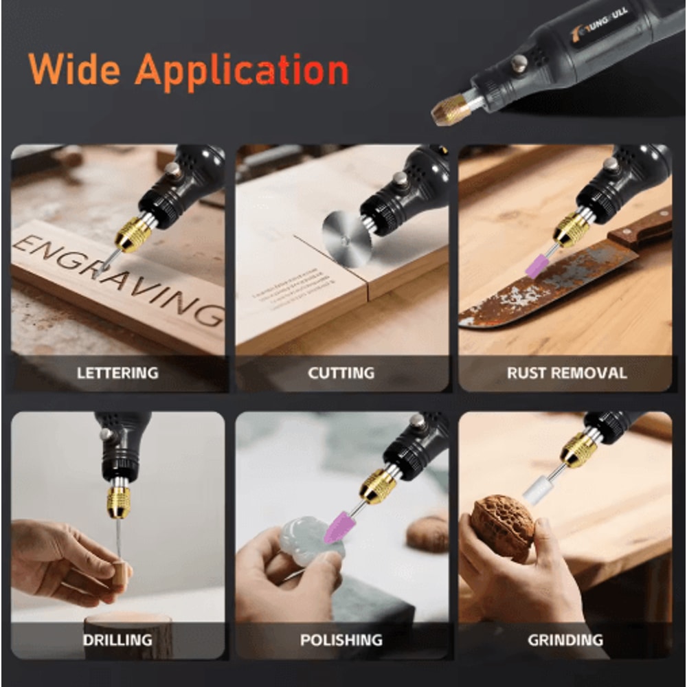 USB Wireless Mini Electric Drill Handheld Engraving Pen Rotary Tool For Wood Metal Glass 6