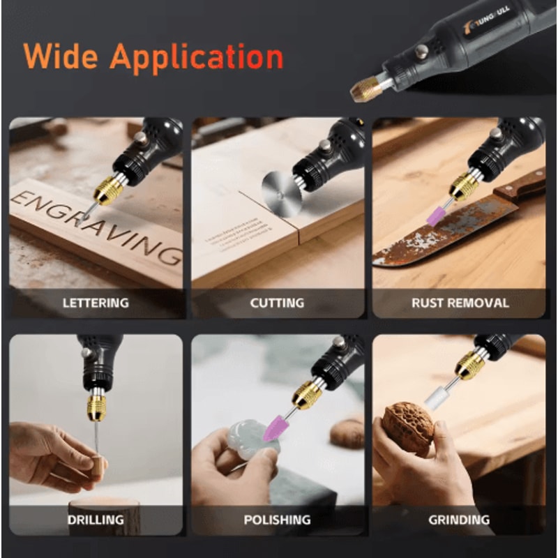 USB Wireless Mini Electric Drill Handheld Engraving Pen Rotary Tool For Wood Metal Glass 6
