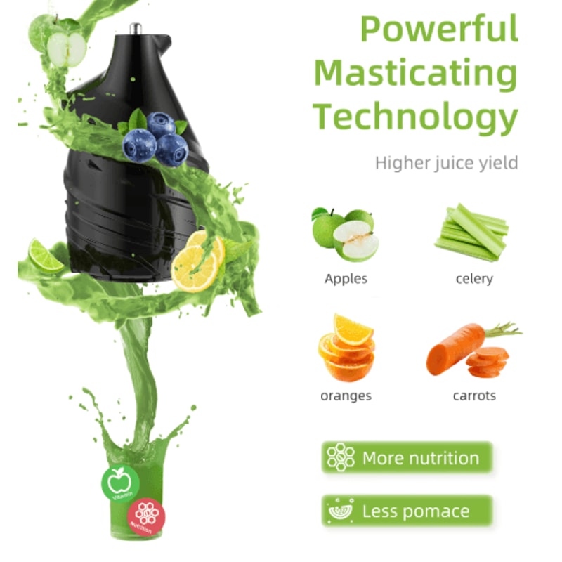 BioloMix Cold Press Juicer Slow Masticating Juicer With 75mm Wide Feed Chute For Whole Fruits 5