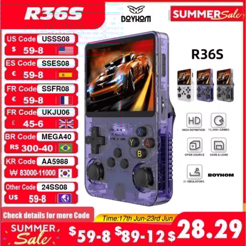 R36S Retro Handheld Game Console Linux Portable Gaming Device With 35 IPS Screen 64GB Games 3