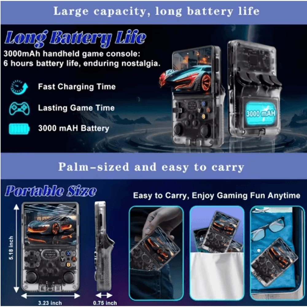 R36S Retro Handheld Game Console Linux Portable Gaming Device With 35 IPS Screen 64GB Games 6