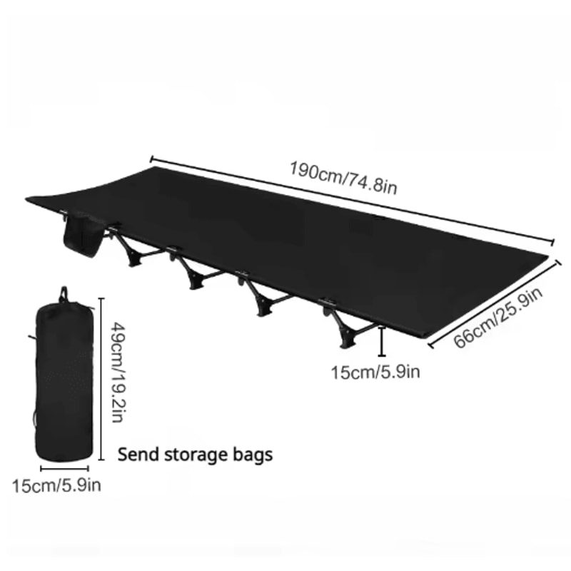 WESTTUNE Portable Camping Cot Ultralight Folding Bed For Travel Hiking Outdoor Sleeping 2
