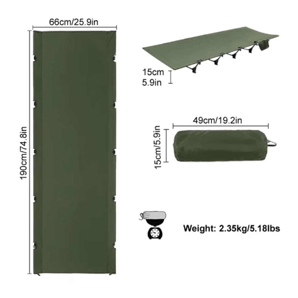 WESTTUNE Portable Camping Cot Ultralight Folding Bed For Travel Hiking Outdoor Sleeping 0