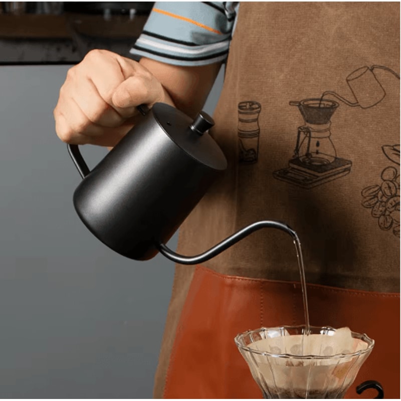 600ml Stainless Steel Gooseneck Coffee Kettle Barista Precision Pour Over Kettle 4