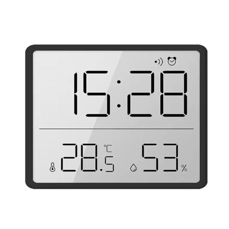 Ultra Thin Digital Alarm Clock With Temperature Hygrometer LCD Magnetic Desk Clock 1