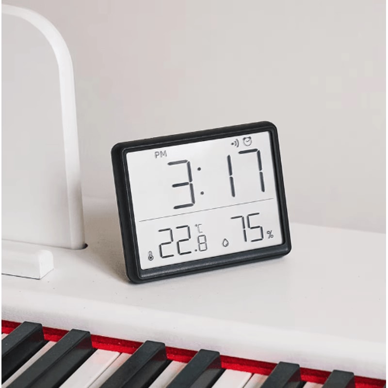 Ultra Thin Digital Alarm Clock With Temperature Hygrometer LCD Magnetic Desk Clock 3