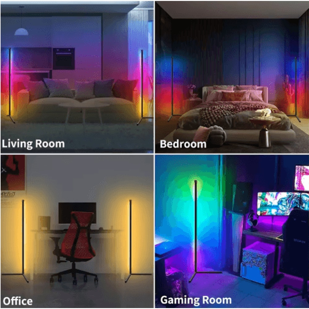 Smart RGB Corner Floor Lamp With Music Sync App Controlled LED Ambient Light 1
